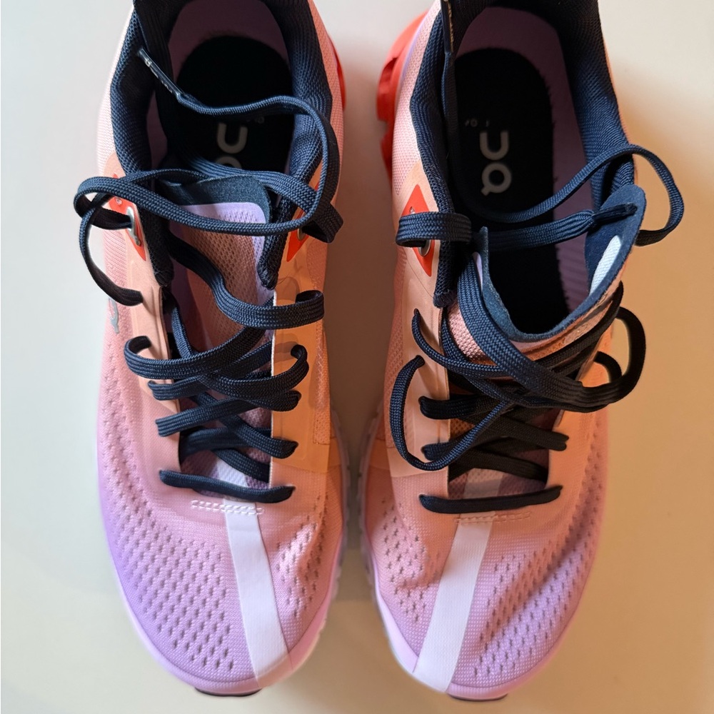 On Women's Athletic Shoes in Pink and Navy